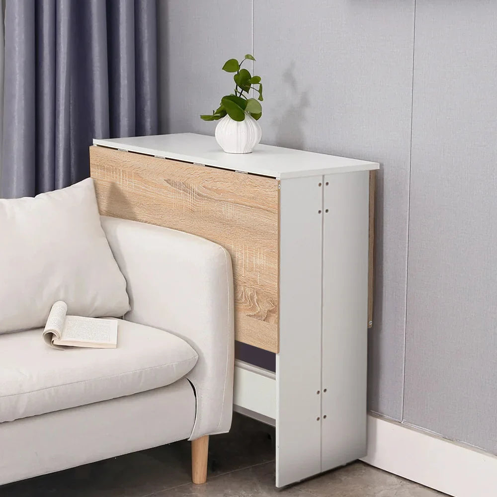 Haodirect multifunctional foldable and expandable dining table wooden kitchen table saves space