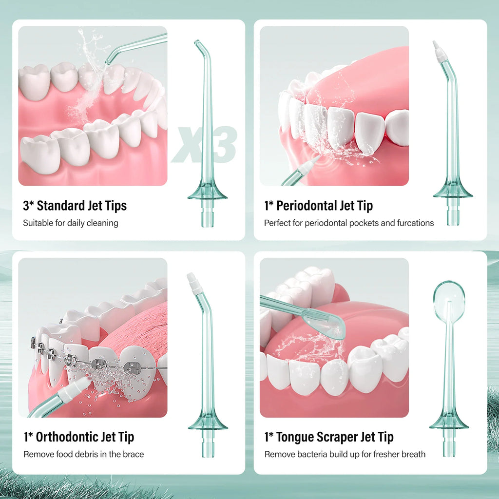Oral Irrigator Portable Dental Water Flosser Thread Teeth Pick Mouth Washing Machine Rechargeable IPX7 Waterproof Teeth Cleaner