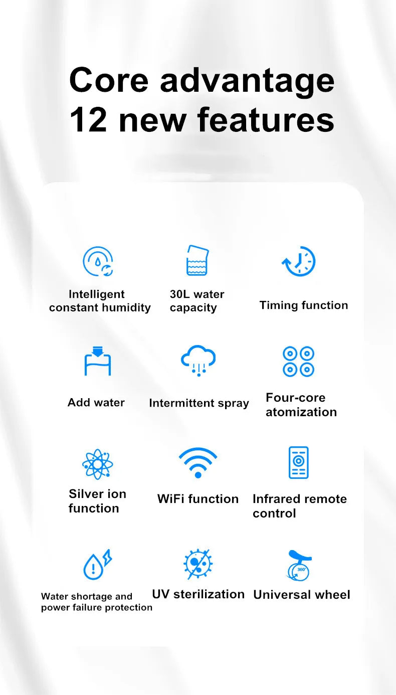 110V 220V 30L Air humidifier Home Humidifier Diffuser Industrial Mist Maker Flavoring For Home увлажнитель воздуха humidificador