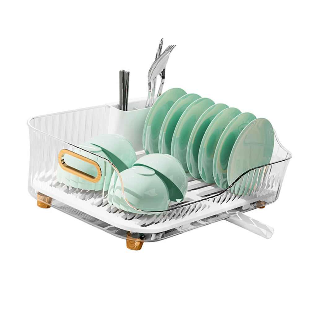 Dish Drying Rack Bowl Plate Storage Dish Drainer Rack with Drainboard for Kitchen Counter and Sink