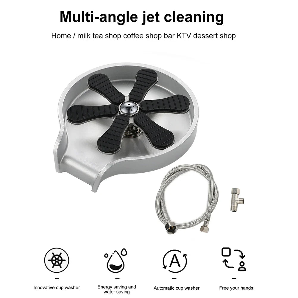 Stainless Steel Cup Washer Bar Glass Rinser Automatic High Pressure Glass Cup Washer Kitchen Sink Beer Milk Tea Cup Cleaner