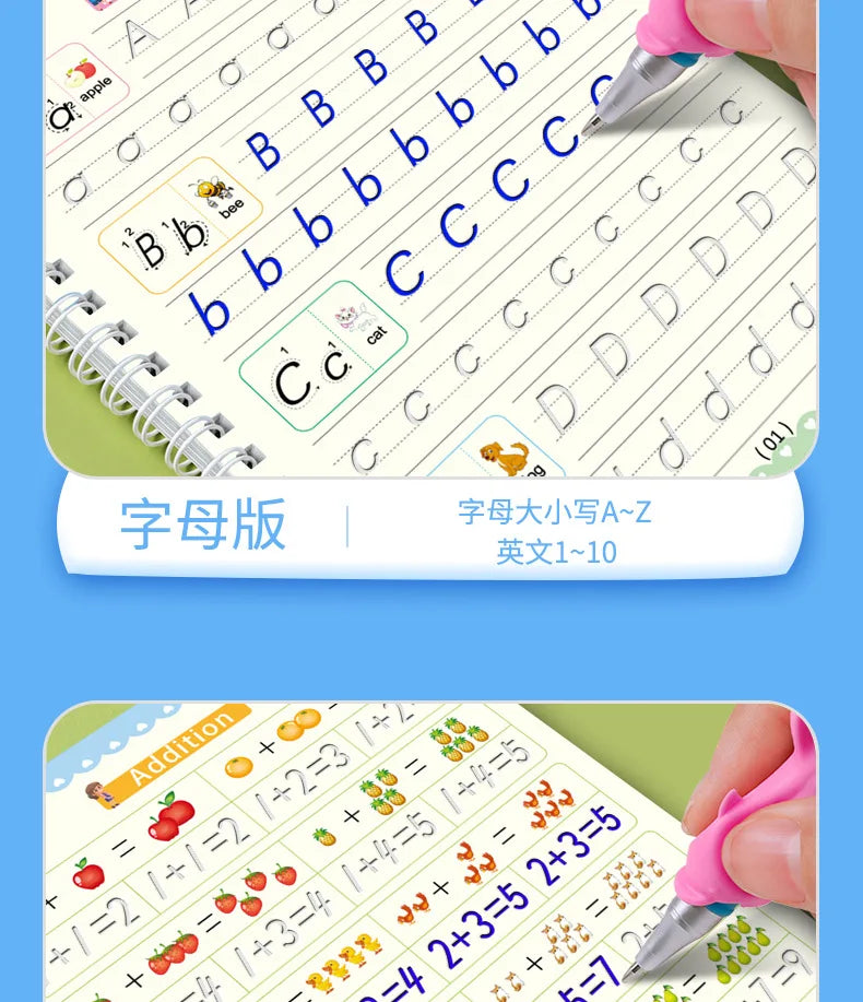 Magic Copybook Drawing Toys for Kids Montessori Reusable Pen Control Training Writing Sticker Learning Educational Toy Children