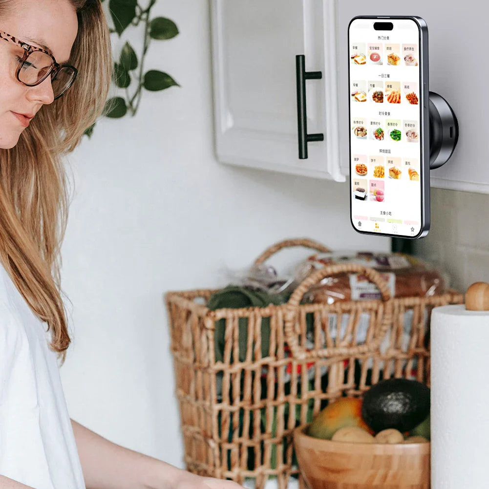 Magnetic Suction Cup Phone Mount for iPhone 16 15 14 Pro Max 360° Adjustable Vacuum Phone Holder for Car/Mirror/Smooth Surface