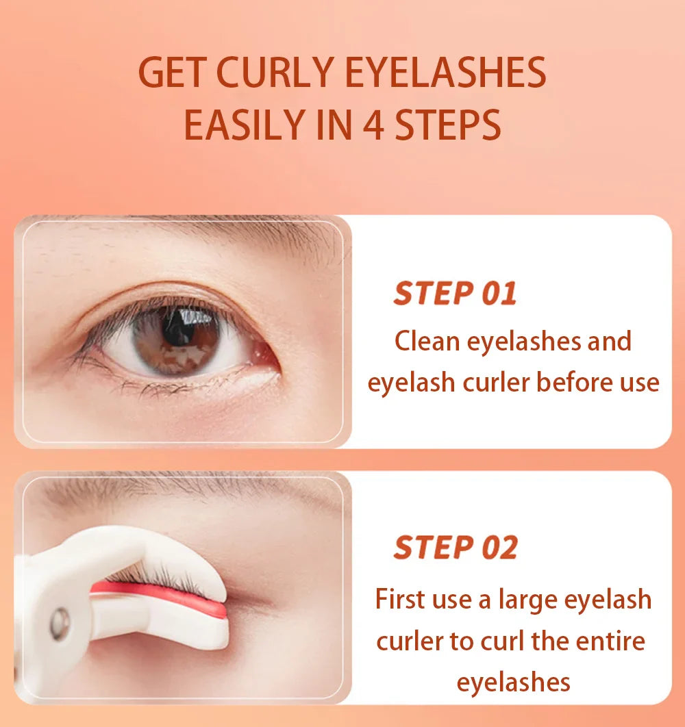 CALIYI Large Small Eyelash Curlers with Silicone Strips To Extend Curling Eyelashes and Make-up Tools For Big Eyes For Makeup