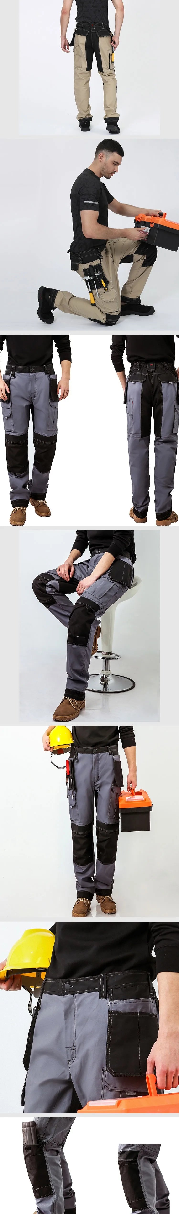 Cargo Pants Men Workwear Multi-Pocket Outdoor Hiking Joggers Pants Work Trousers Men with Wear resistant multi pocket Knee Pads
