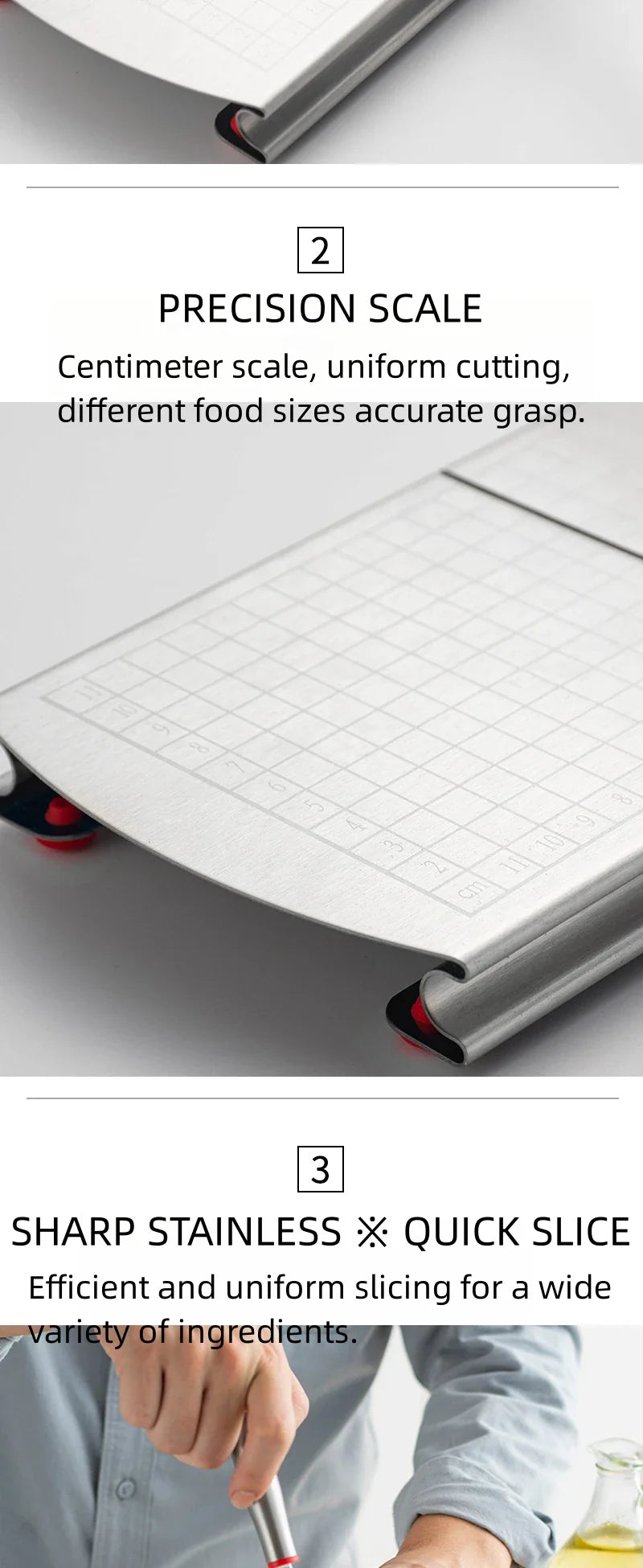 Multifunctional Slicer Butter Cheese Ham Sausage Slicer Kitchen Gadgets Stainless Steel Cutting Board With Silicone Suction Base