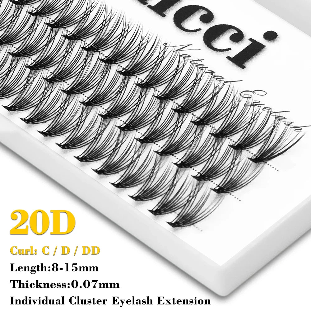 Kimcci 60 bundles / Case Natural False Eyelashes Extension Makeup 20P 3D Russian Individual Eyelashes Extension Mink Eyelashes