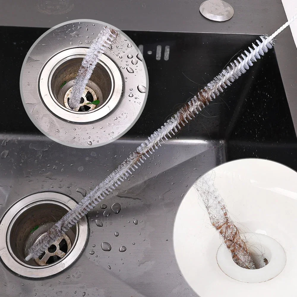 Flexible Long Pipeline Cleaning Brush Reusable Pipework Brush with Handle Dryer Vent Cleaning Kit for Bathroom Toilet Kitchen