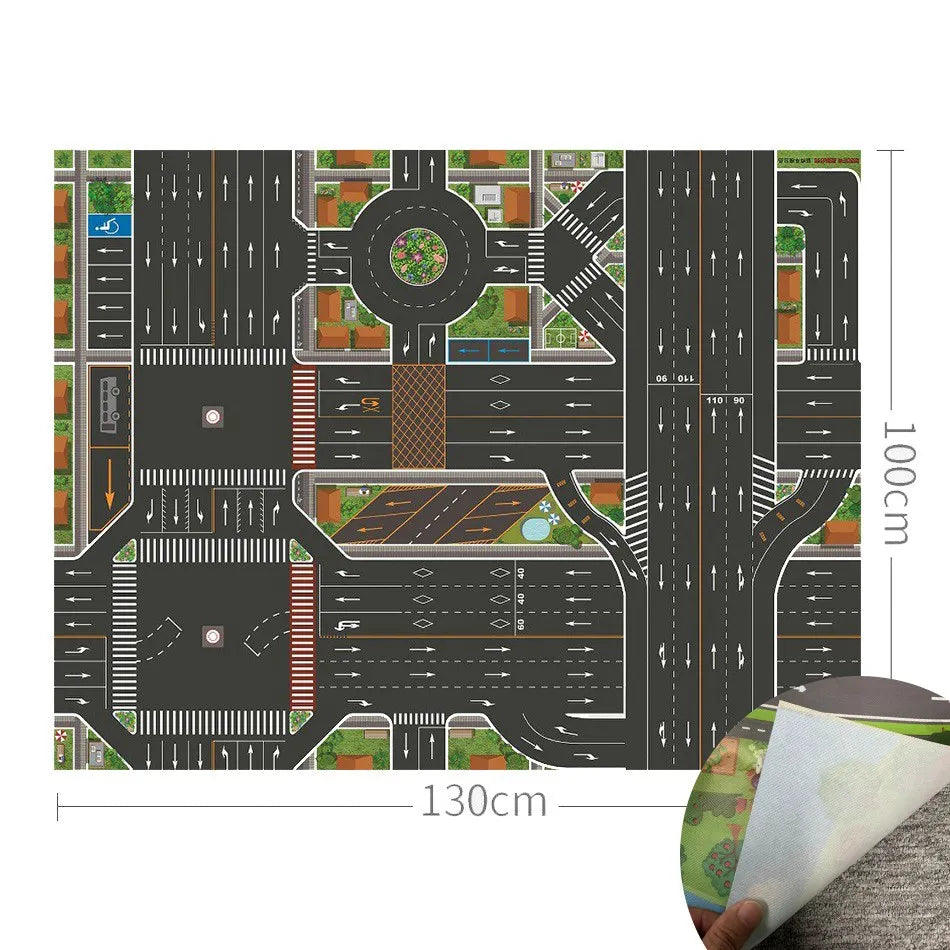 Thin Plastic Traffic Road Carpet for Kids Playmat Children Rug Simulated Parking Map Toy Baby Play Mat Little Boy Girl Mats Toys