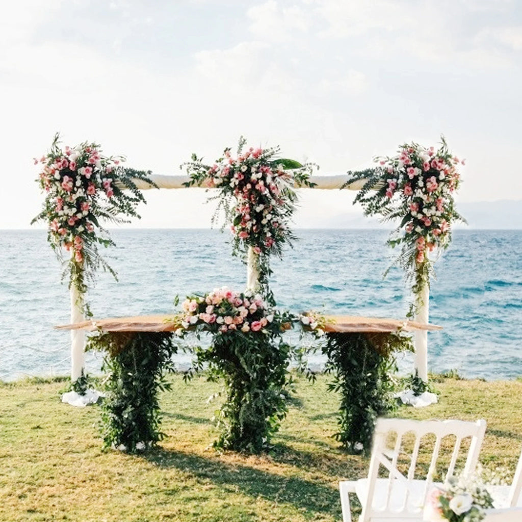 Heavy-Duty Adjustable Backdrop Stand Kit, Drape Pipe Support Frame, Wedding Backdrop, 6m x 3m