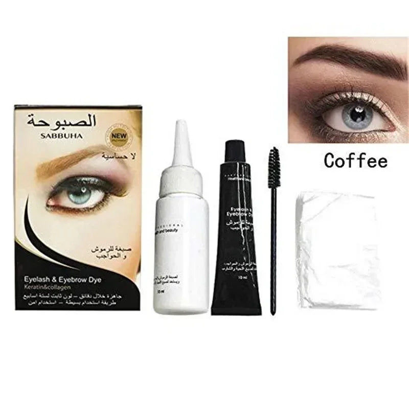 Professional Eyelash Eyebrow Dye Gel - 15-Minute Fast Tint Brown Black Color Cream Kit