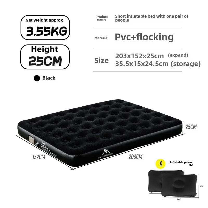 MOUNTAINHIKER 2025 Interior Air Mattress Glamping Mats PVC Inflatable Sleeping Mattress 1/3 Person Camping Bed Mat Built-in Pump