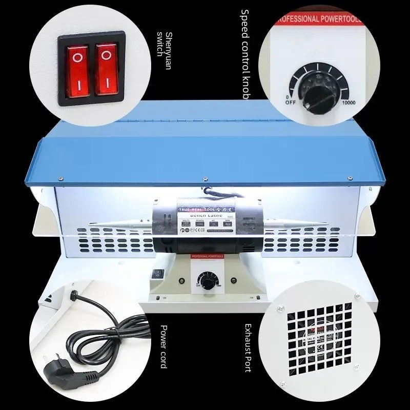 110V/220V Polishing Machine With Dust Collector 800W Polishing Grinding Motor Bench Grinder Polisher Jewelry Polisher Machine