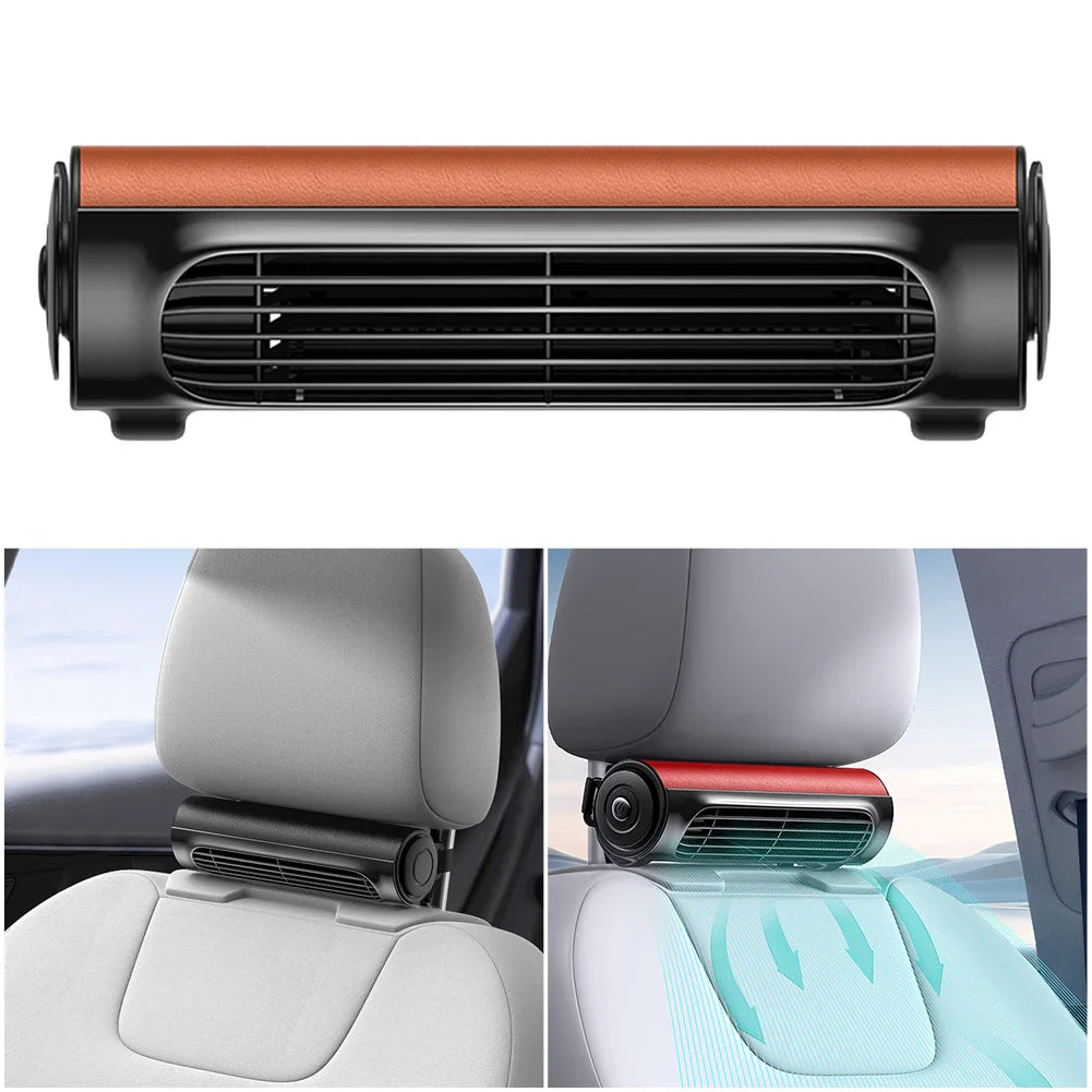 Portable Car Seat Fan USB Powered Low Noise Car Headrest Cooling Air Fan Car Seat Ventilation Fan for Front Rear Seat Passenger