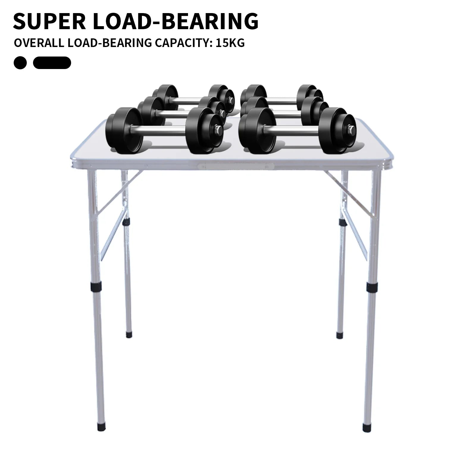 Folding Table Heavy Duty Table Camping Party Picnic Dining Garden,Portable Folding Camping Table, 2.5ft Adjustable Height Table