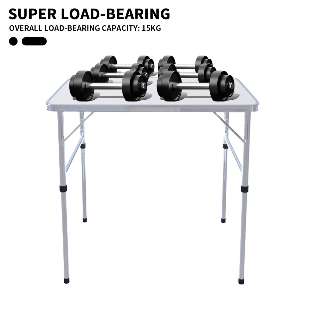 Folding Table Heavy Duty Table Camping Party Picnic Dining Garden,Portable Folding Camping Table, 2.5ft Adjustable Height Table