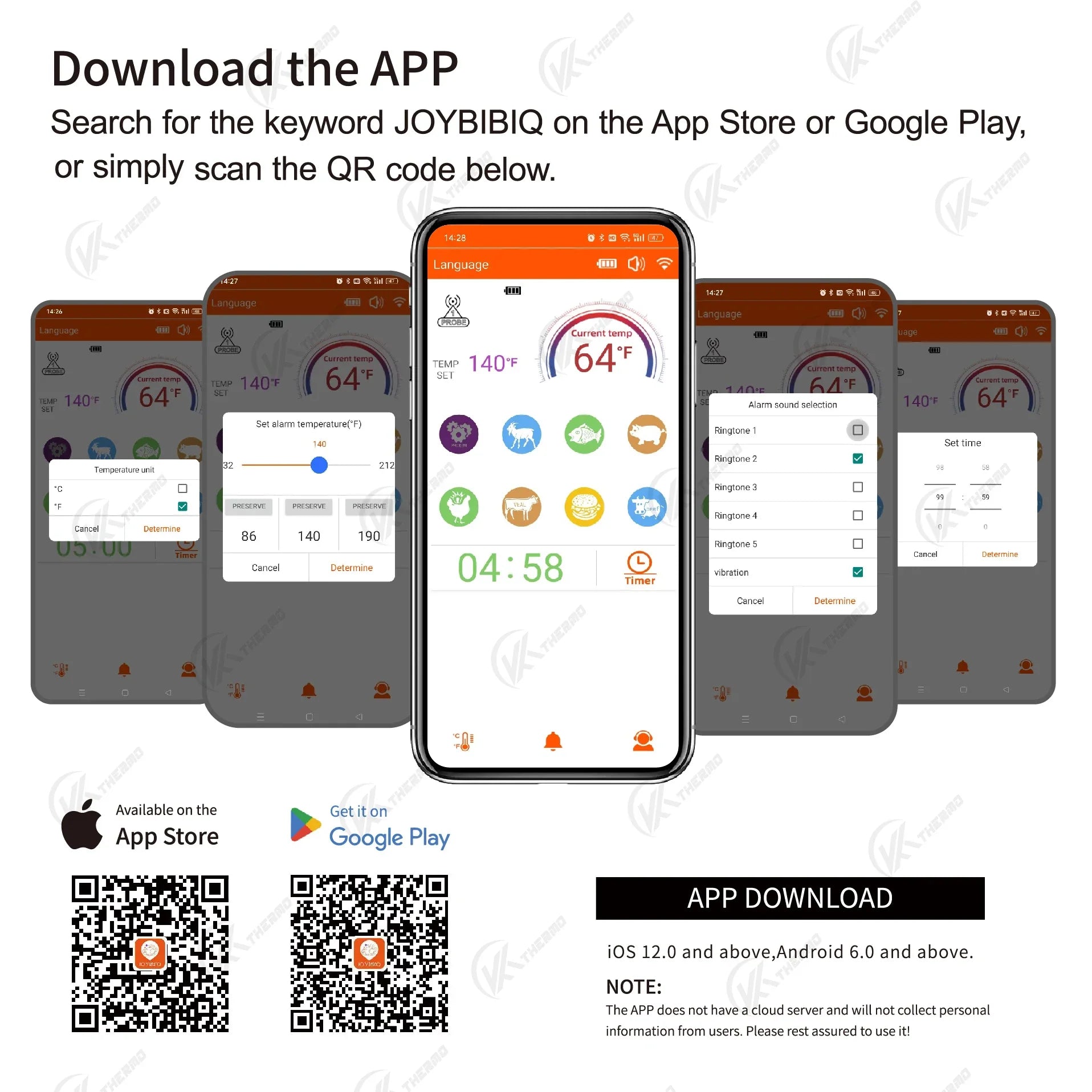 Wireless Cooking Thermometer Food Meat Steak Digital Bluetooth Barbecue Accessories Kitchen Oven Grill BBQ Smart Thermometers