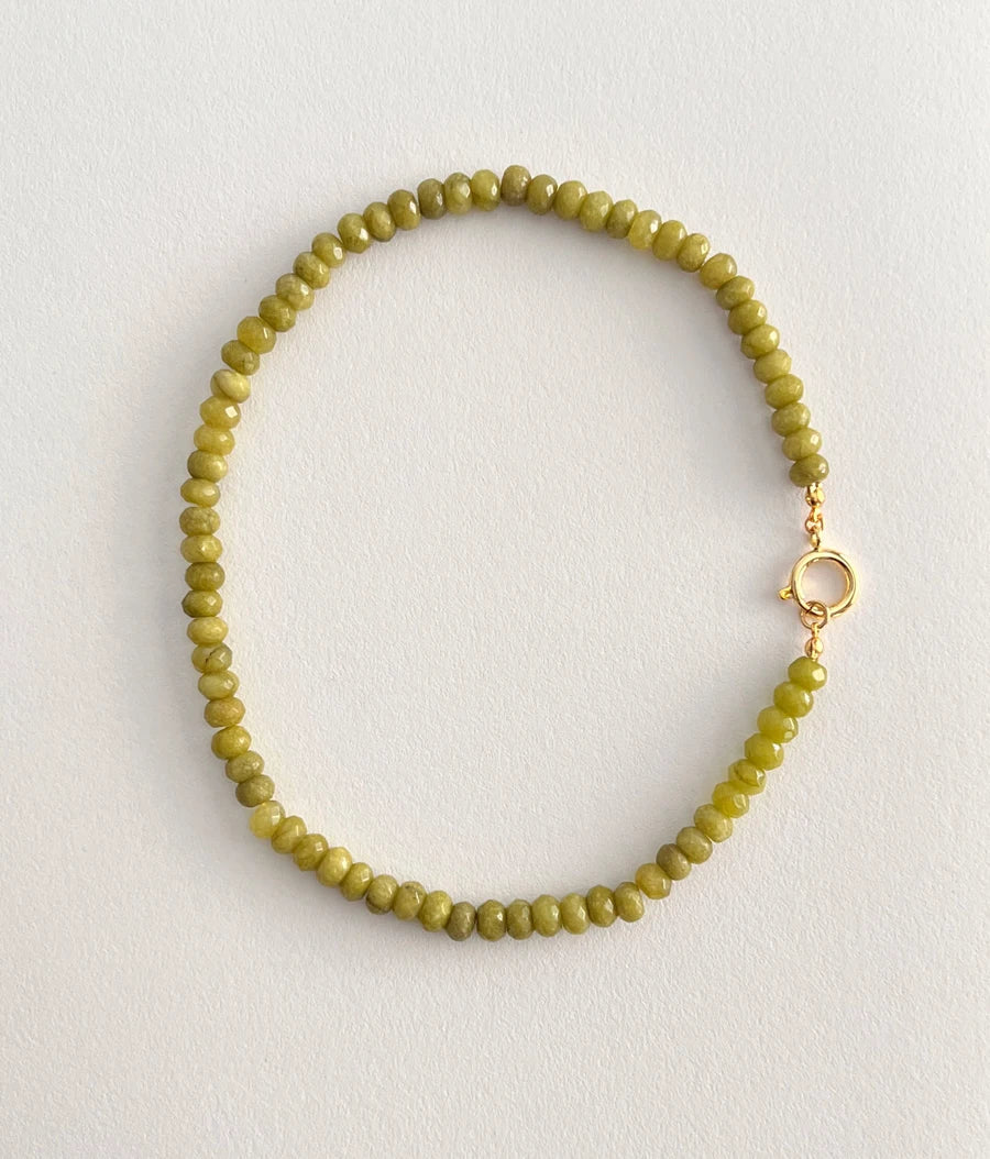 Colored Semi-precious Stone Fashion Necklace 5*8 Cut Natural Stone Beaded Necklace For women, Luxury Handmade  Jewelry