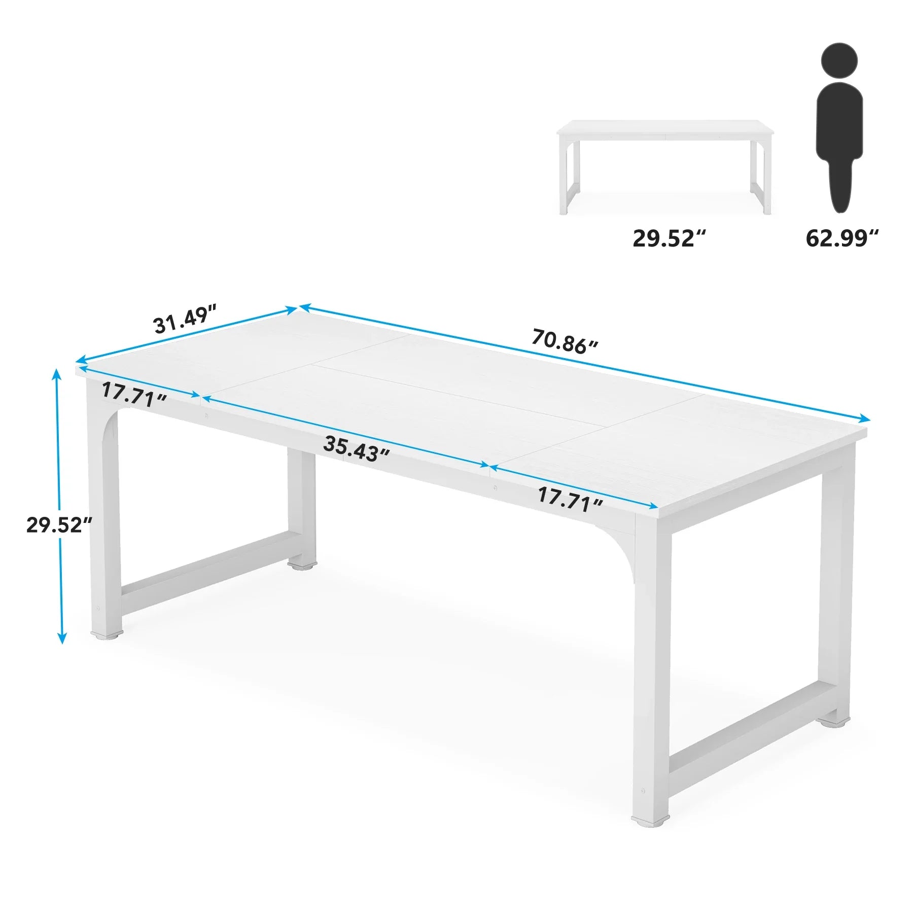 Tribesigns Modern Computer Desk Large Office Desk Computer Table Study Writing Desk Workstation for Home Office