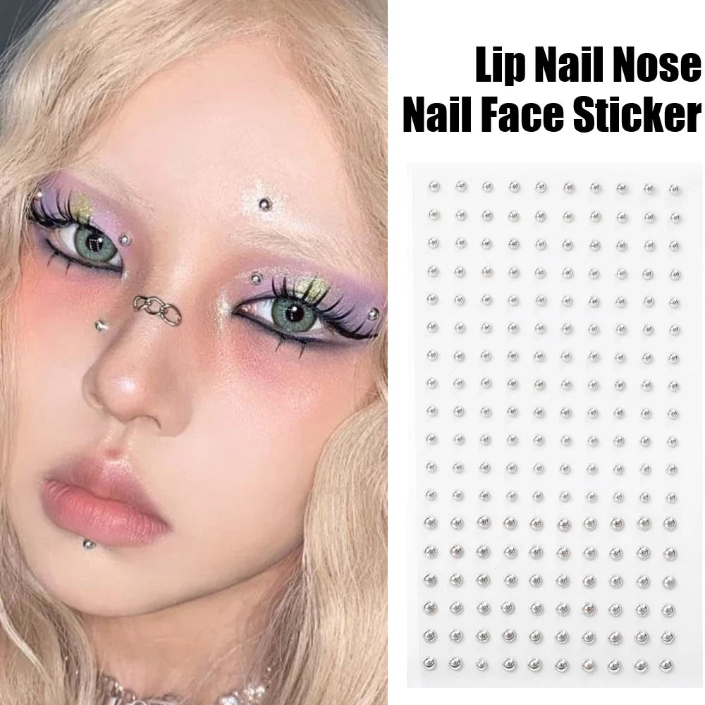 180 PC Non Piercing Lip Nails Sticker Selfadhesive Waterproof Reusable Fake Lip Nail Eyebrow Nose Ring Body Belly Button Jewelry