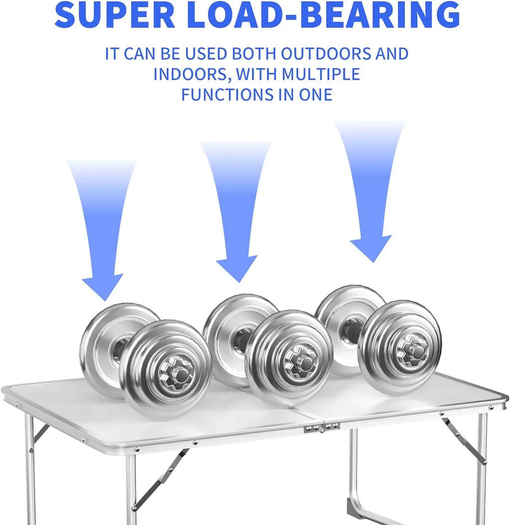 EFAN Small Folding Picnic Camping Table 60x40x26cm, Aluminium Lightweight Foldable Picnic Laptop Bed Travelling Portable Table