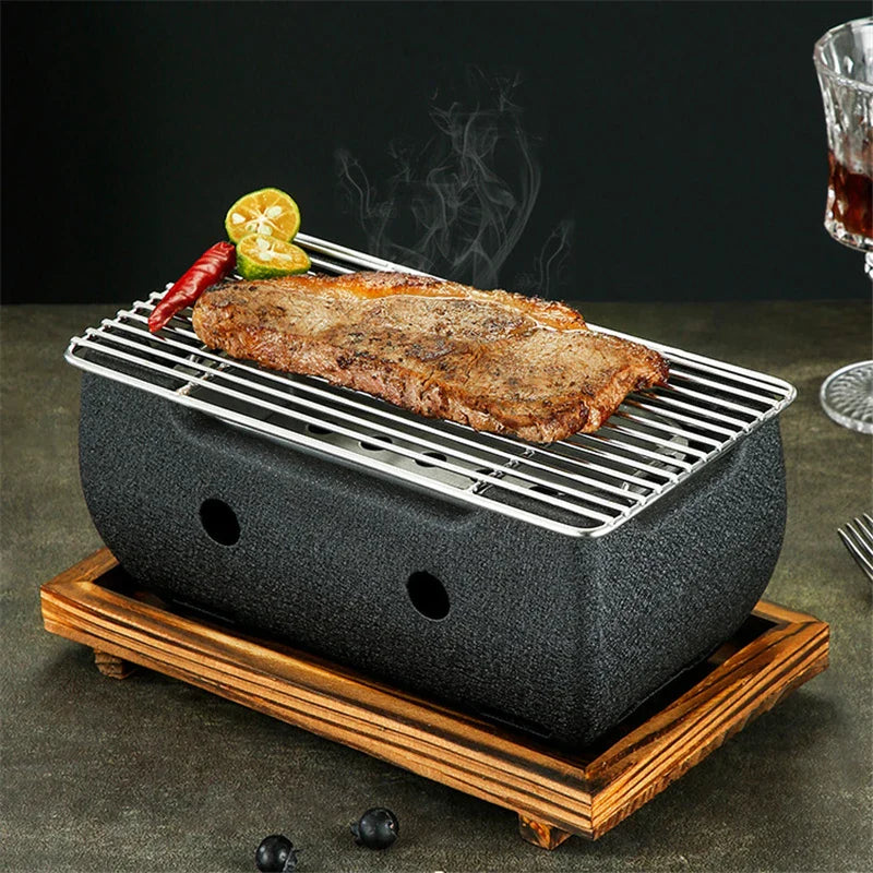 Aluminum alloy tea cooker Small oven Korean style cast iron barbecue dish portable grill korean bbq Japanese charcoal grill