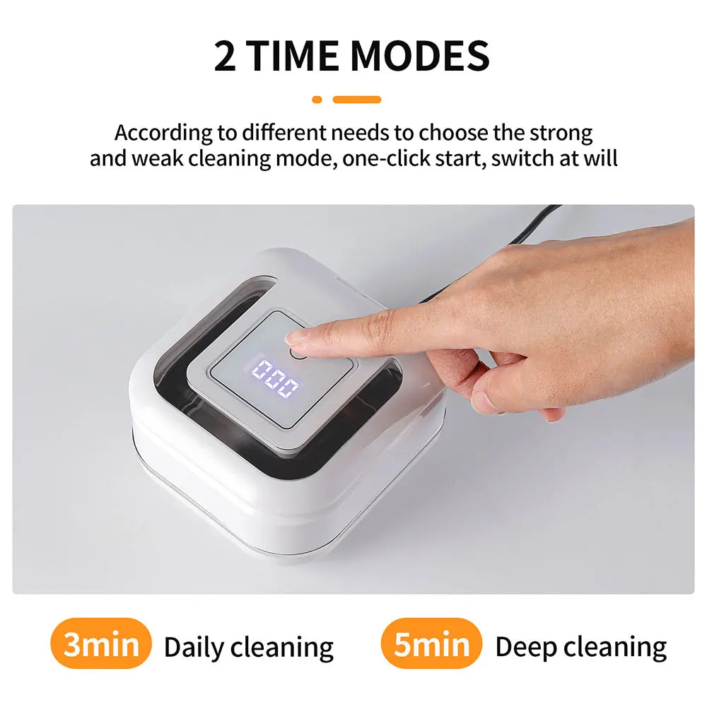 Household Ultrasonic Cleaner Ultrasound Jewelry Cleaner UV Light Sterilization Ultrasonic Dentures Retainer Washing Machine