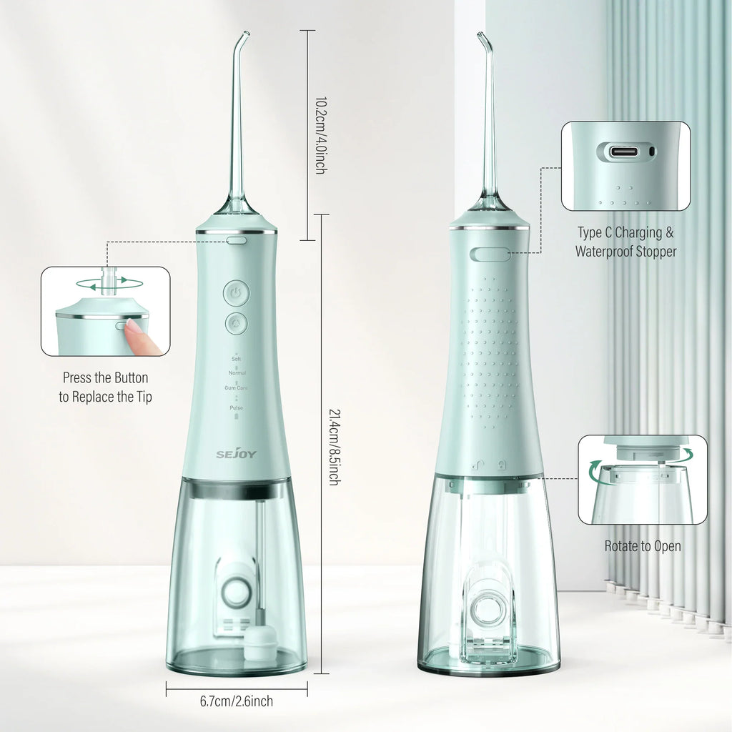 Oral Irrigator Portable Dental Water Flosser Thread Teeth Pick Mouth Washing Machine Rechargeable IPX7 Waterproof Teeth Cleaner