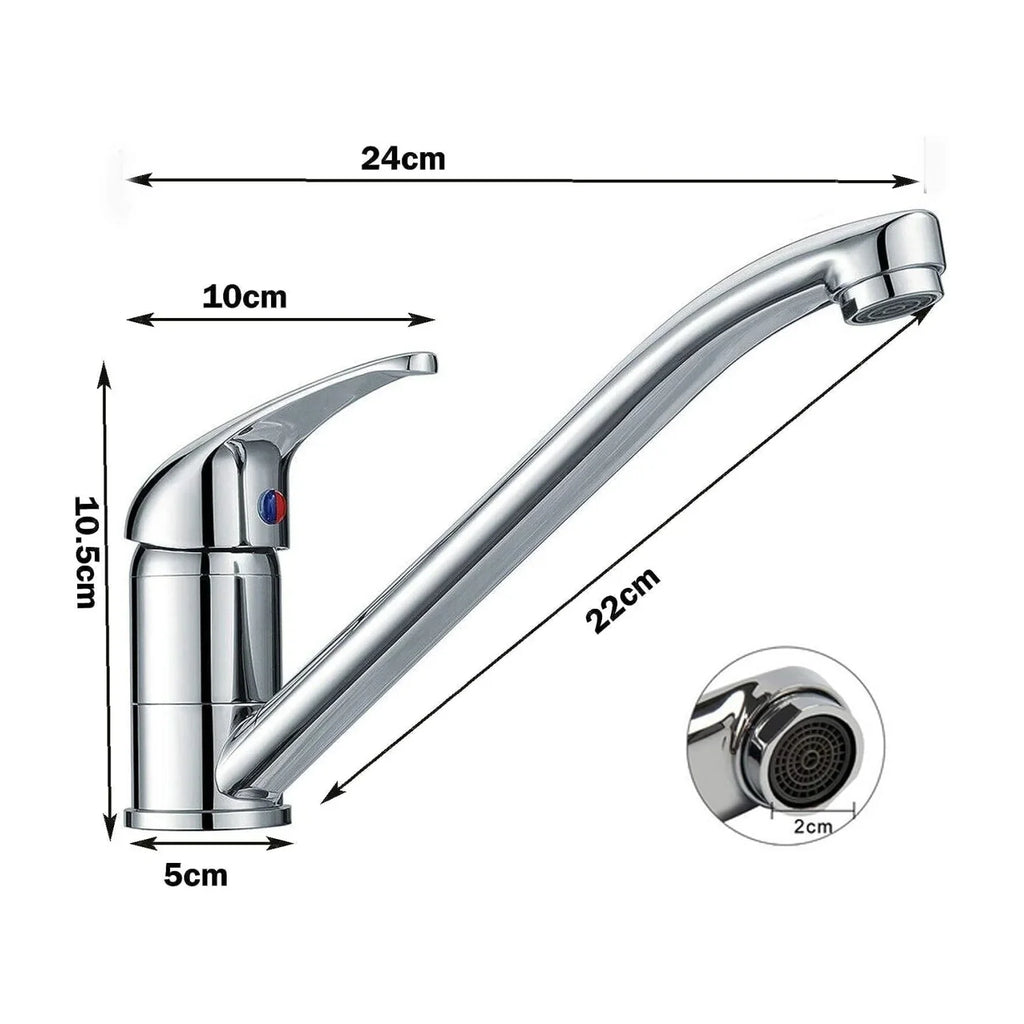 BRIEFNESS Single lever Sink Mixer tap Mixer tap 360° swivel Hot and cold water mixer Kitchen sink mixer tap Single basin tap