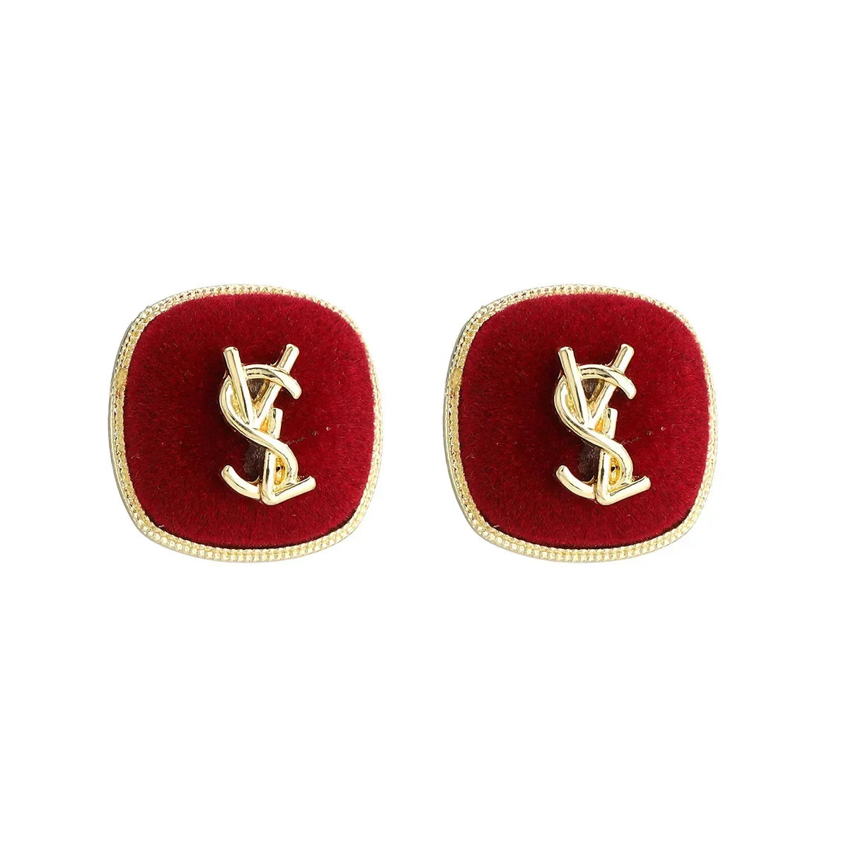 925Silver Needle Redflannelette Earrings Autumn/Winter New High-End Feel Earring Fashionable Light Luxury Ear Decoration Wholesa