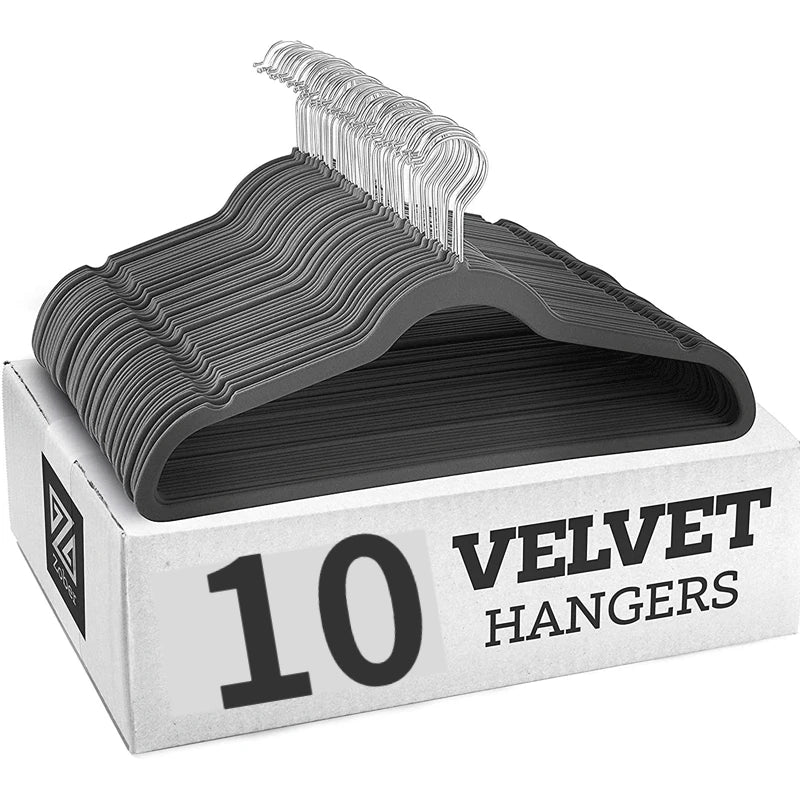 10pcs Flocking Clothes HangersThin High Quality Suits for Clothes Jackets Shirts Pants Coats Home Organizer organizador de ropa