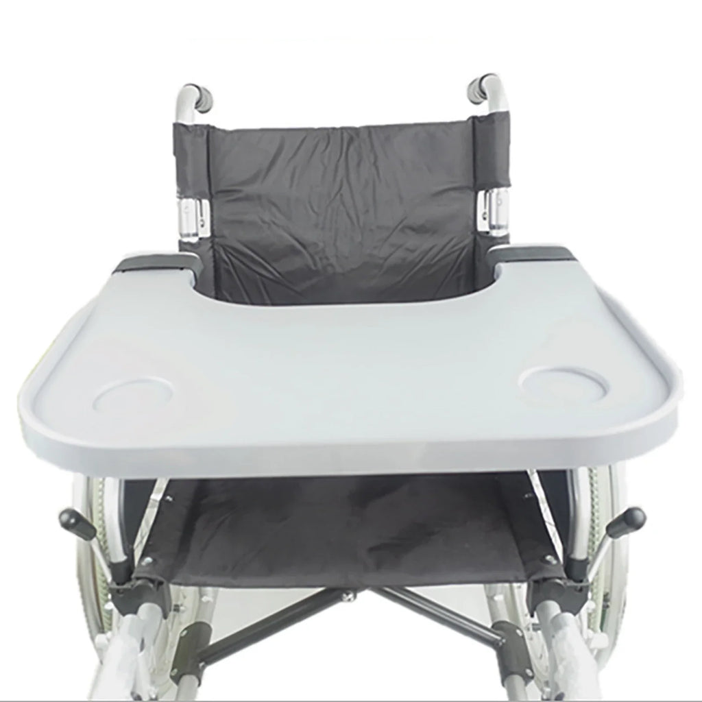 ABS Removable Wheelchair Tray Table w/2 Cup Holders Disabled Portable Lap Tray