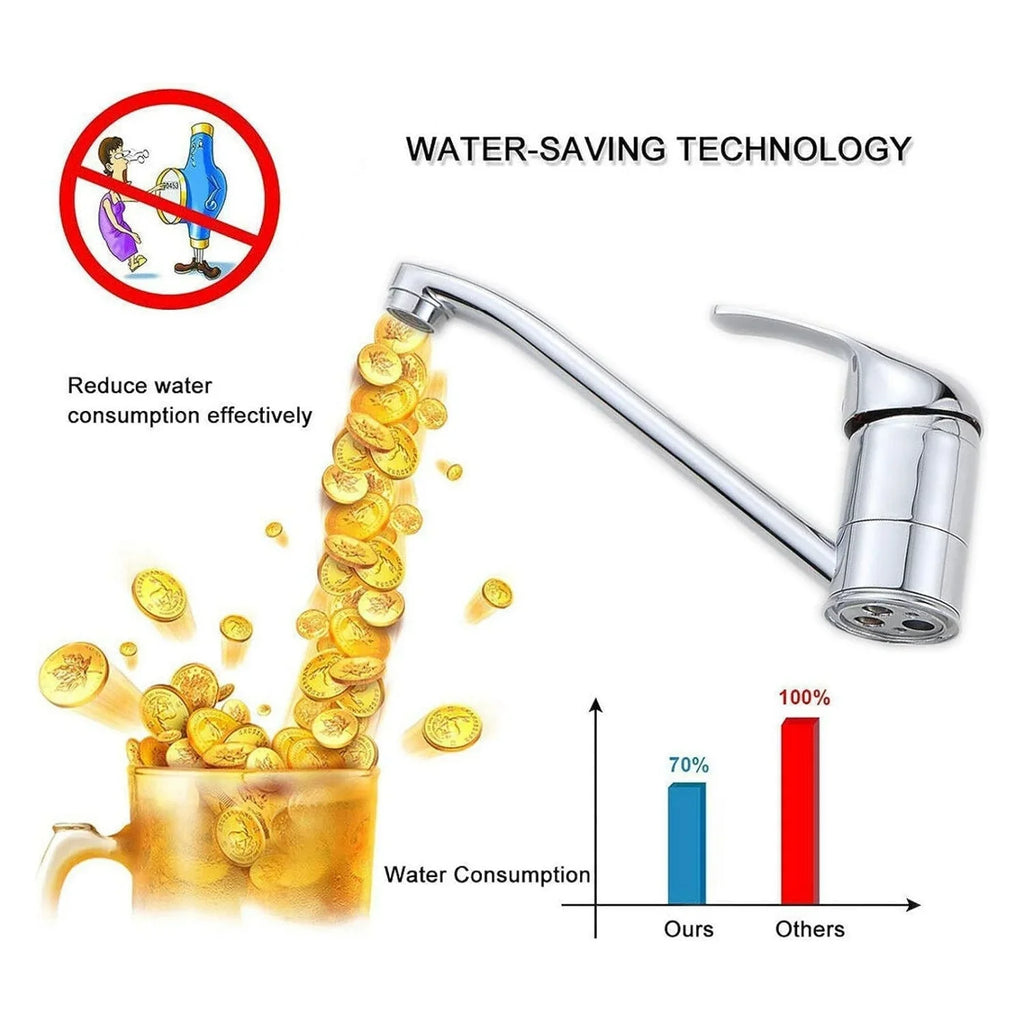 BRIEFNESS Single lever Sink Mixer tap Mixer tap 360° swivel Hot and cold water mixer Kitchen sink mixer tap Single basin tap