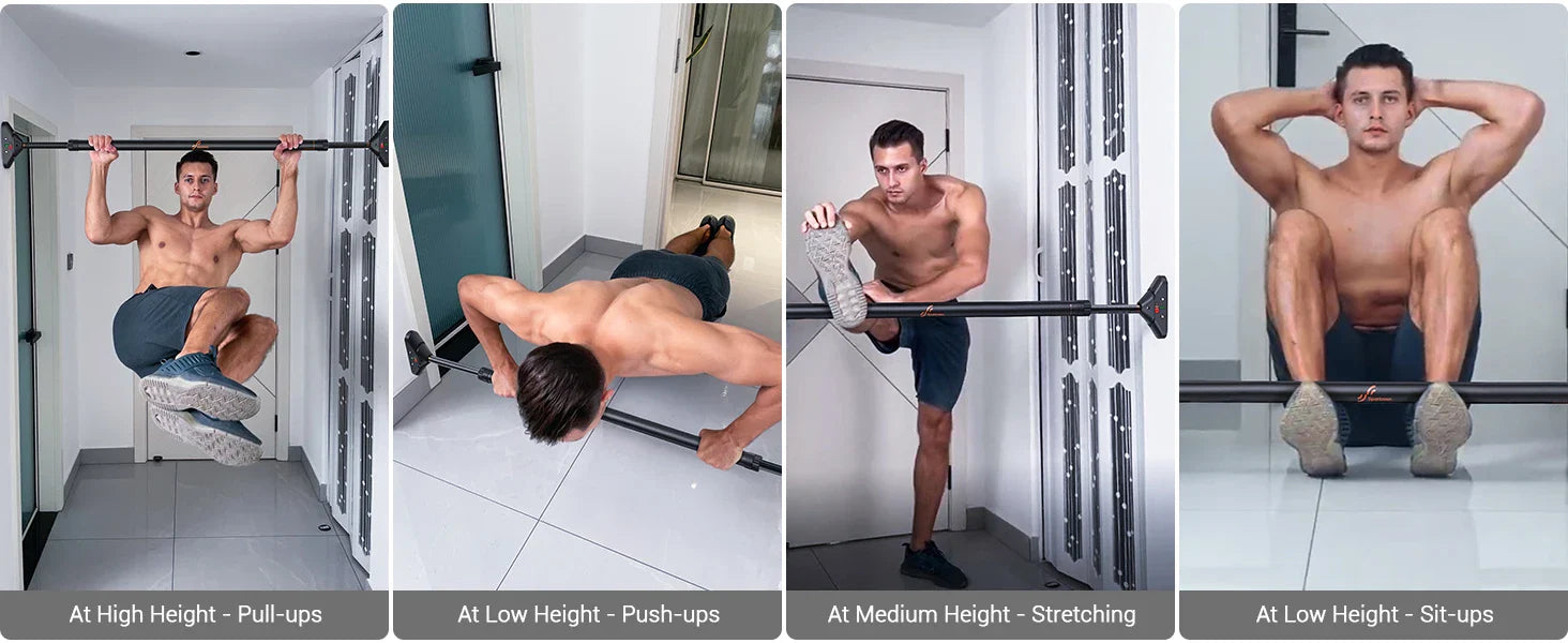 Sportneer Indoor Home Pull Up Bar Adjustable Width Strength Training Chin up Bar without Screws Max 440lbs for Fitness Exercise