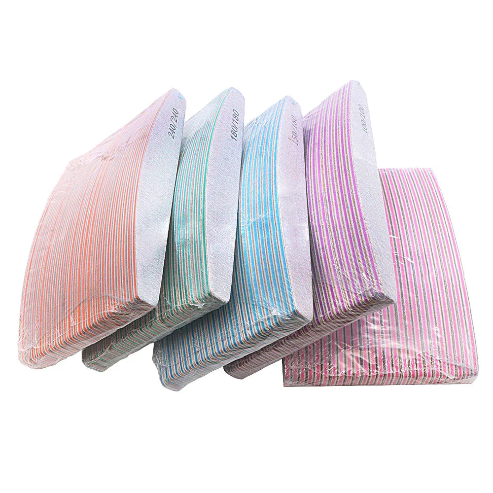 5/25Pcs/Lot Nail File Mix Color 80/100/150/180/240 Grit Professional Sandpaper Cuticle Remover Buffer Files Manicure Tool Set