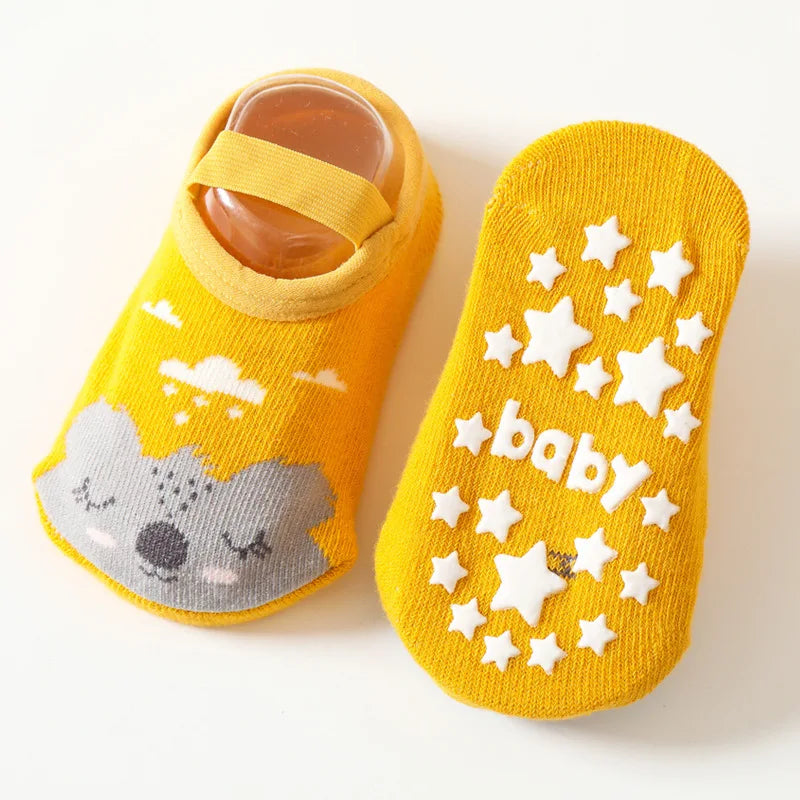Spring Anti Slip Baby Socks Toddler Kids Floor Socks with Rubber Soles Autumn Newborn Baby Boy Girl Cartoon Cute Ball Warm Socks