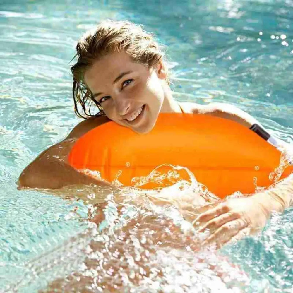 Inflatable Open Swimming Buoy Tow Lightweight Swimming Air Bag Storage With Waist Belt Water Sport Swimming Storage Float Tools