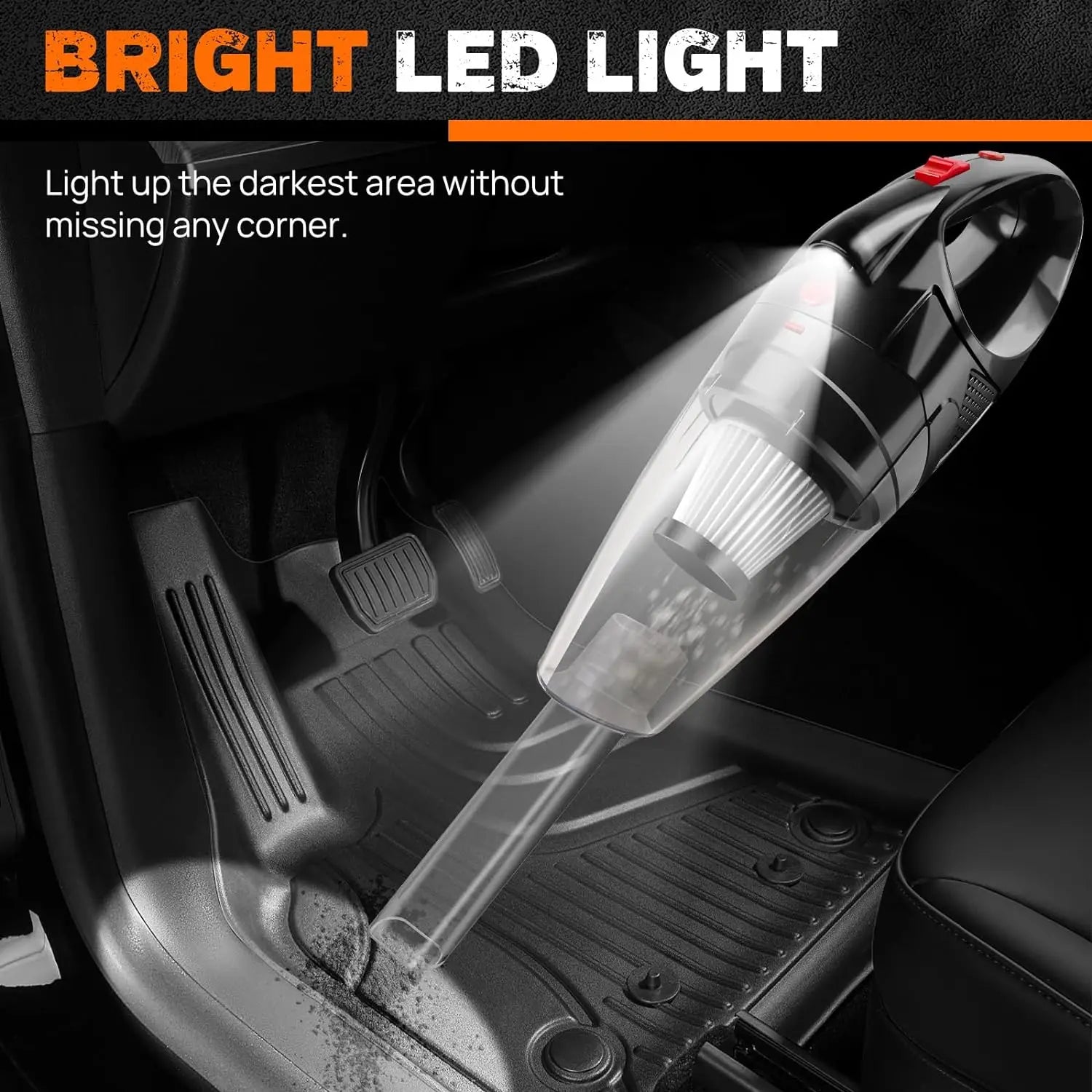 Car Vacuum Cleaner Wireless - Portable Handheld Hoover 8000PA Strong Suction 65W Cordless