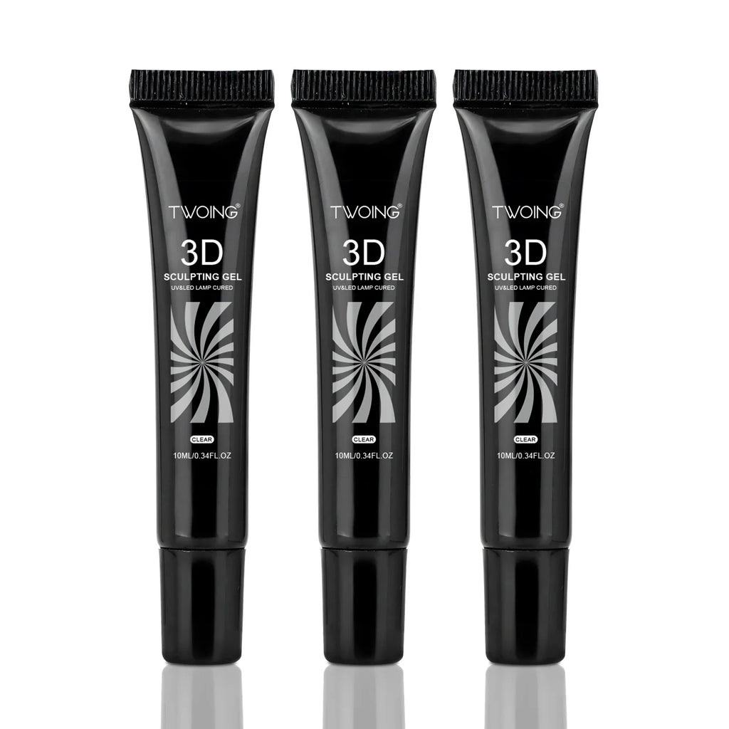 3pcs 3D Nail Art Gel - DIY Designs,Waterproof Sculpting gel，Waterproof Nail Art Design Gel for Intricate Carvings & Shapes 10ml