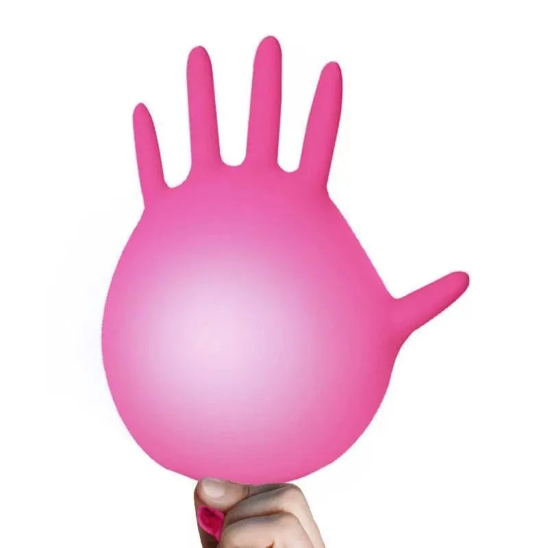 Fuchsia Nitrile Disposable Gloves Pink 20/50/100PCS Powder Latex Free Cleaning Gloves For Beauty Hair Dye Esthetician Nail Salon