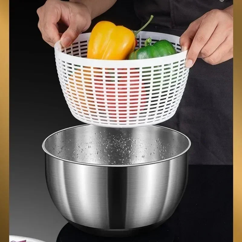 Stainless steel Vegetable Dehydrator Electric Cleanse Dryer Strainer Fruit and Vegetable Dry Wet Separation Dehydrator Kitchen