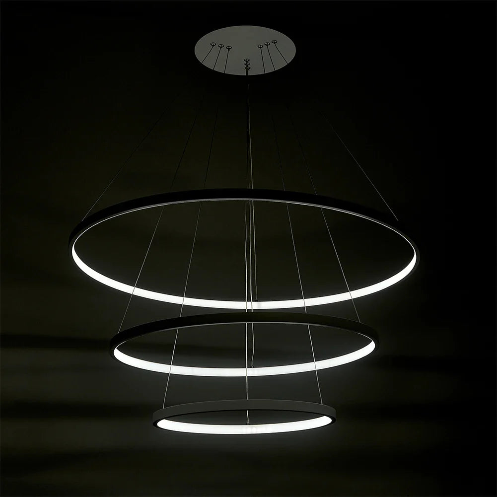 KOMORE Modern Tiered LED Ceiling Hanging Pendant Light Ceiling Lighting for Kitchen Dinning Table Hallway Entryway