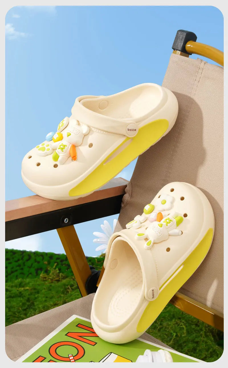Casual Cute Non Slip Clogs For Girls, Breathable Lightweight Garden Clog Shoes For Indoor Outdoor Shower Beach Pool