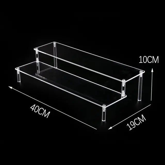 Acrylic Riser Display Stand Perfume Organizer Shelves for Amiibo Funko Figures Toys Cupcake Desserts Collection Cosmetic Jewelry