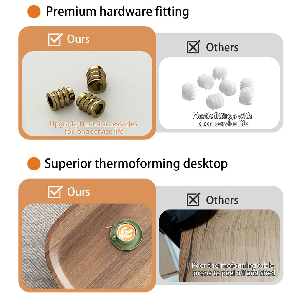 2PCS Industrial-inspired Coffee Table Set Stacking Vintage Side End Table Space Saving Living Room Furniture