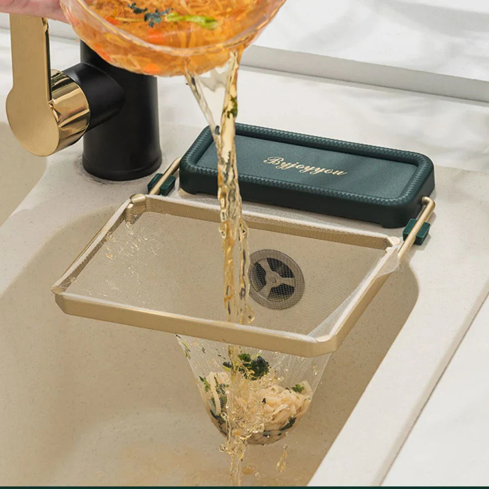 Suction Cup Sink Strainer,Drainage Rack with Fiter Mesh for Filtering Kitchen Waste,Triangle Corner Sink Strainer Basket