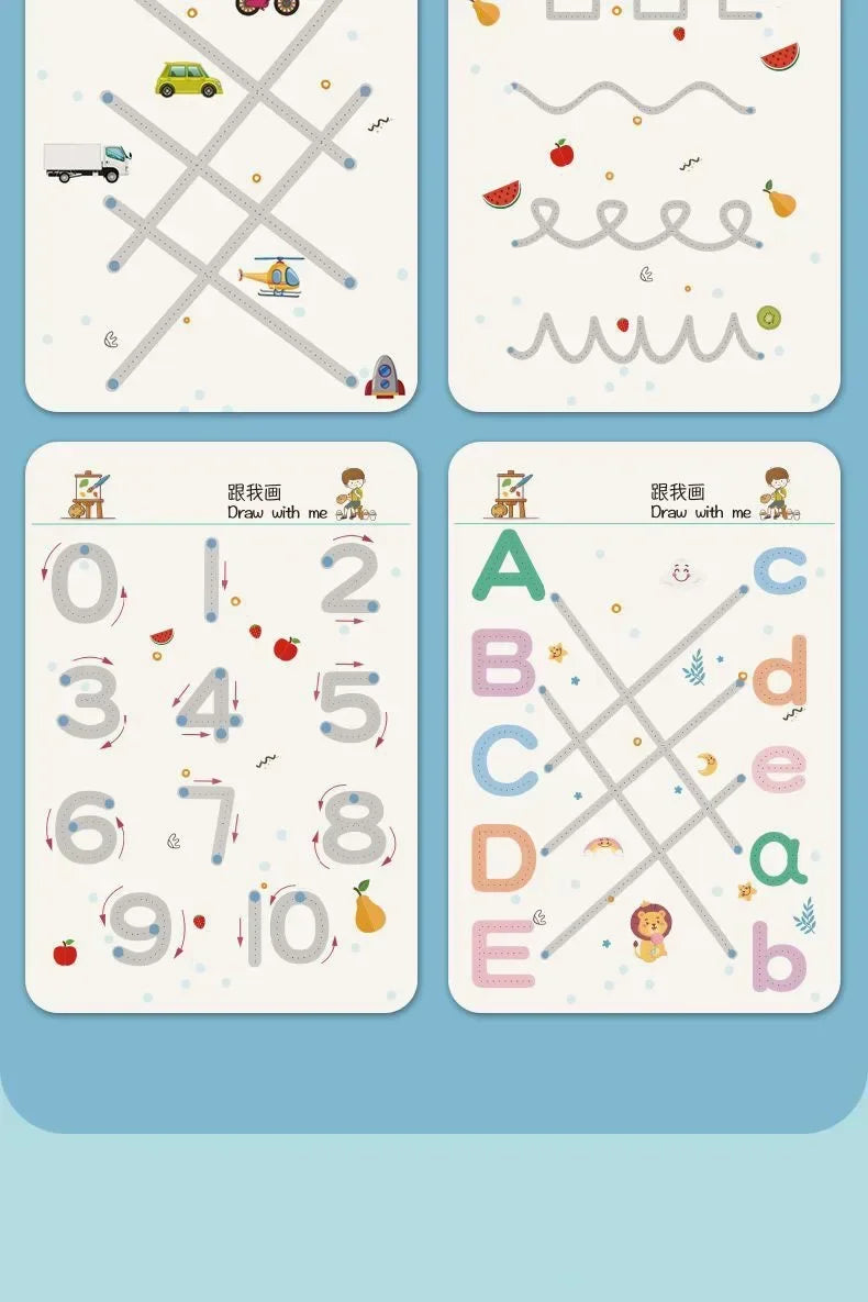 Magical Tracing Workbook Educational Montessori Books for Children Pen Control Training Reusable Calligraphy Copybook for Kids