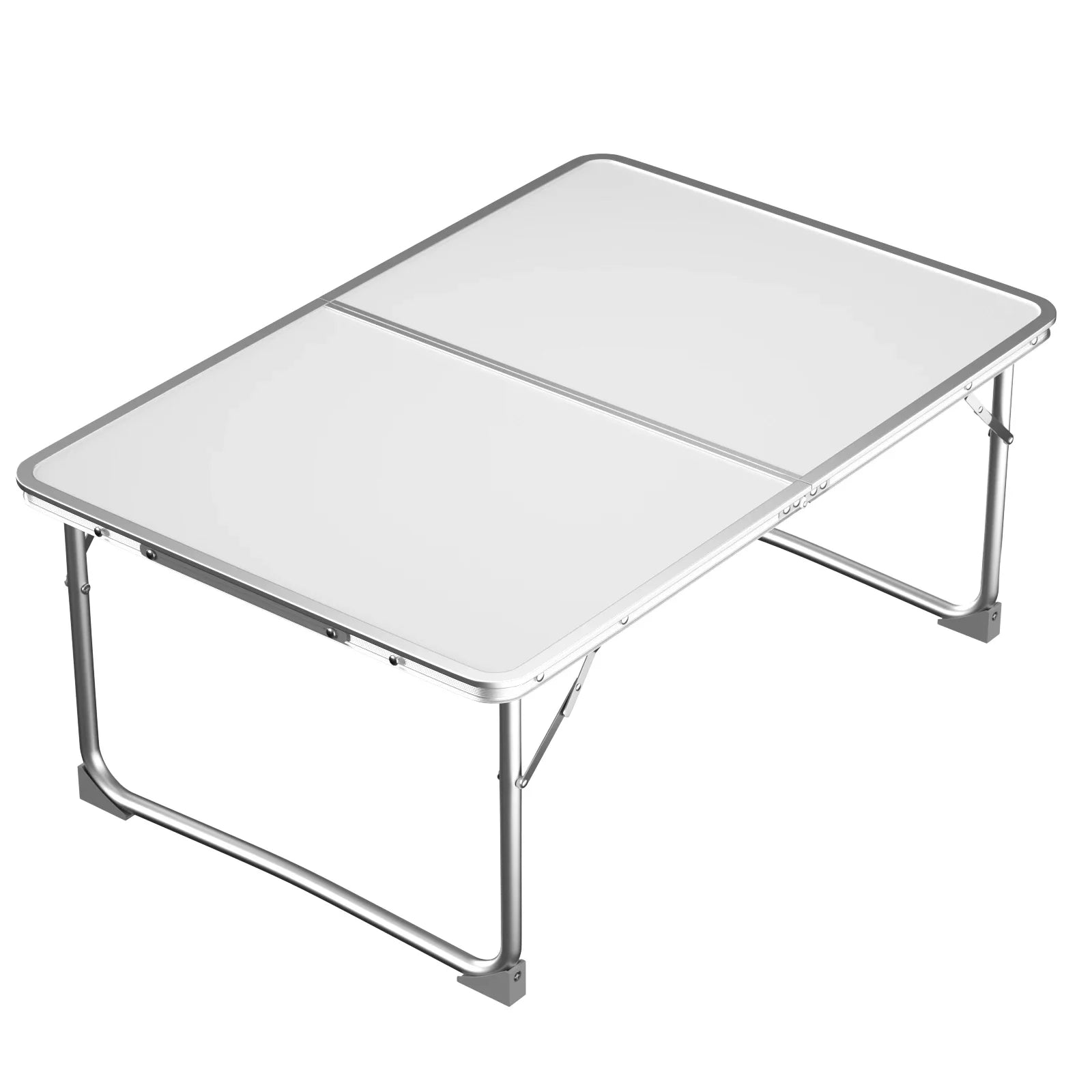 Mini Folding Picnic Table with Carry Handle, Aluminum Frame, Laptop Table for Sofa Bed Couch Floor, 60x40x24cm, Green/White