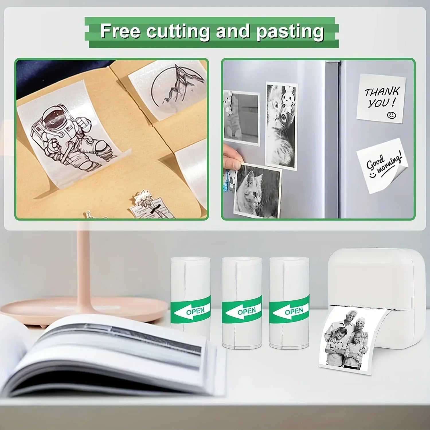 10Pcs Mini Printer Paper For peripage Self Adhesive Thermal Paper Printable Sticker Paper for Pocket Thermal Printer