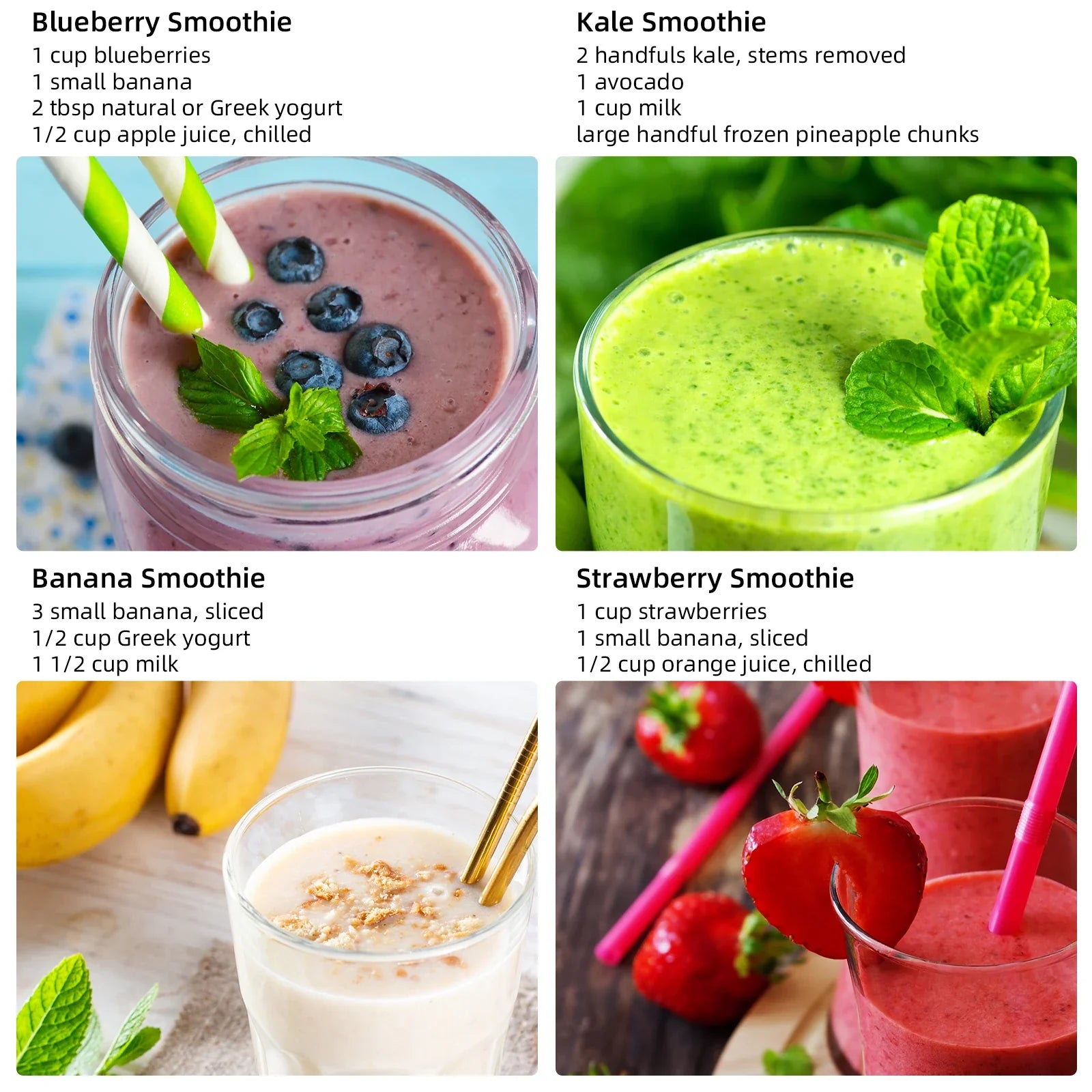 BioloMix Personal Blenders with 1.5L Glass Jar, 1300W Smoothie Blender Combo for Frozen Fruit Drinks, Sauces